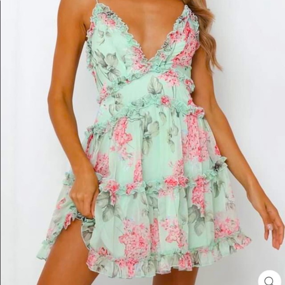 Cute Mint Floral Dress